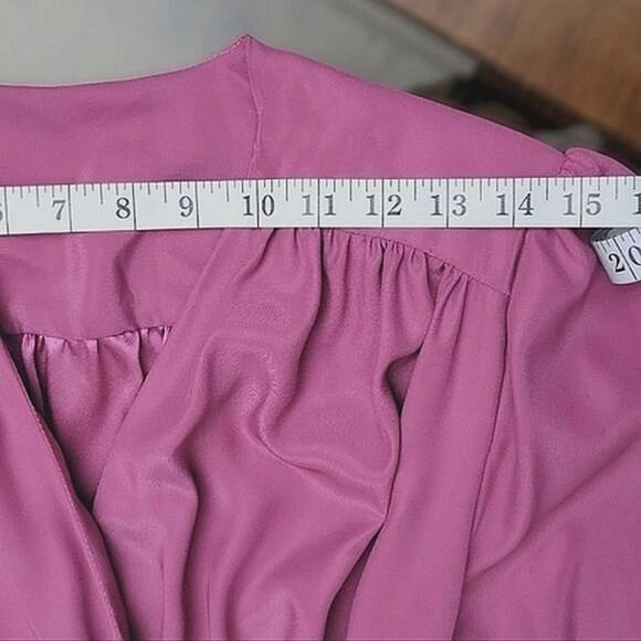 Vtg 80's tailor-made lilac maxi wrap gown - Picture 10 of 16